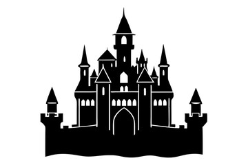 Obraz premium Castle icon vector, Castle silhouette sign collection 