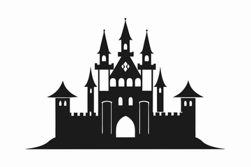 Obraz premium Castle icon vector, Castle silhouette sign collection 