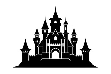 Fototapeta premium Castle icon vector, Castle silhouette sign collection 