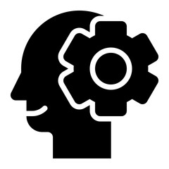psychological engineering, psychology, engineering, artificial intelligence, robotic, cyborg glyph or solid icon