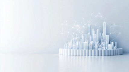 Fototapeta premium Abstract image of a fortified barrier shielding a city, symbolizing insurance coverage as a mitigation tool against risks, risk protection, insurance mitigation