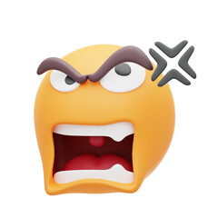 yellow angry emoji 3d illustration