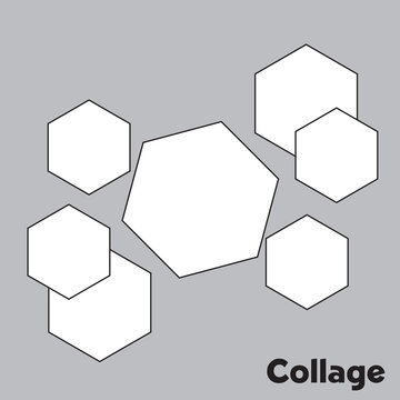 7 photo collage template. vector illustration, new collections