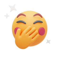 yellow embarrassed emoji 3d illustration