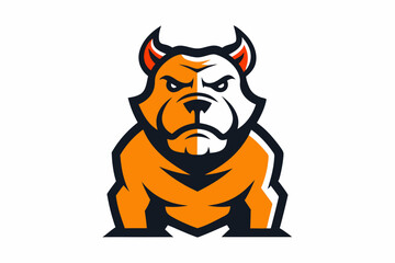 Bulldog mascot logo on white background