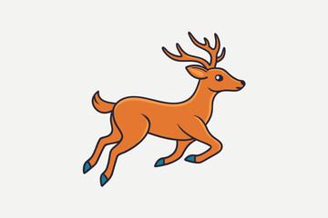 Obraz premium Minimalistic leaping deer vector art illustration