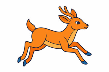 Minimalistic leaping deer vector art illustration