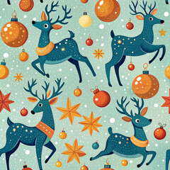 Festive Reindeer and Christmas Ornaments Galore