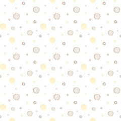 Brown polka dots baby pattern.Watercolor hand painted seamless pattern for baby.
