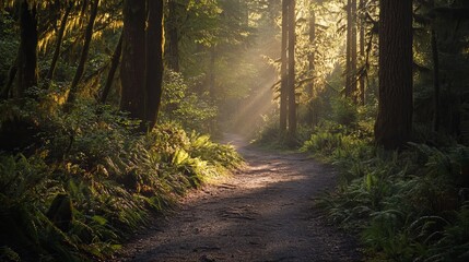 Obraz premium Landscapes of the Pacific Northwest, characterized by dramatic natural scenery including lush forests, rugged coastlines, snow-capped mountains, and serene lakes.