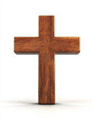 Cross Isolated on a White Background, Simple and Elegant Religious Symbol, Clean and Clear Design, High-Resolution Image of a Classic Cross Shape, Perfect for Faith-Based Projects
