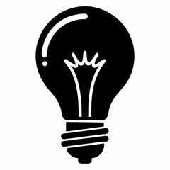 electric bulb Black silhouette