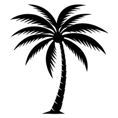 Palm tree silhouette vector art illustration