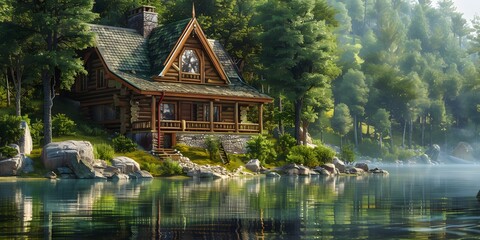 Japanese temple in the middle of the forest