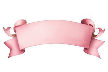 Elegant pink ribbon banner suitable for invitations, announcements, and creative design projects.