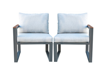 modular gray chairs isolated on white background. outdoor furniture