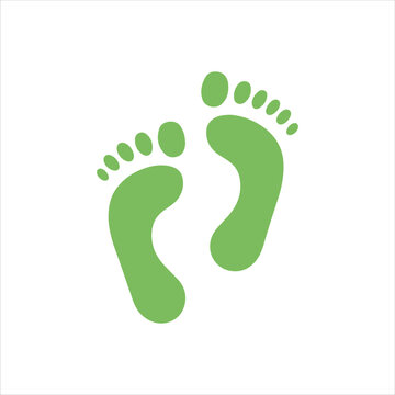recommend clip art: Green footprint silhouette vector illustration design on white background.