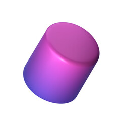 Abstract violet 3D cylinder illustration, isolated on clean background. Perfect for infographics, digital, and print materials. Modern, realistic, and scalable vector graphic for versatile design use.