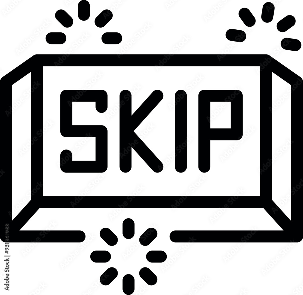Poster skip button being pressed with fingers causing a digital sparkle effect
