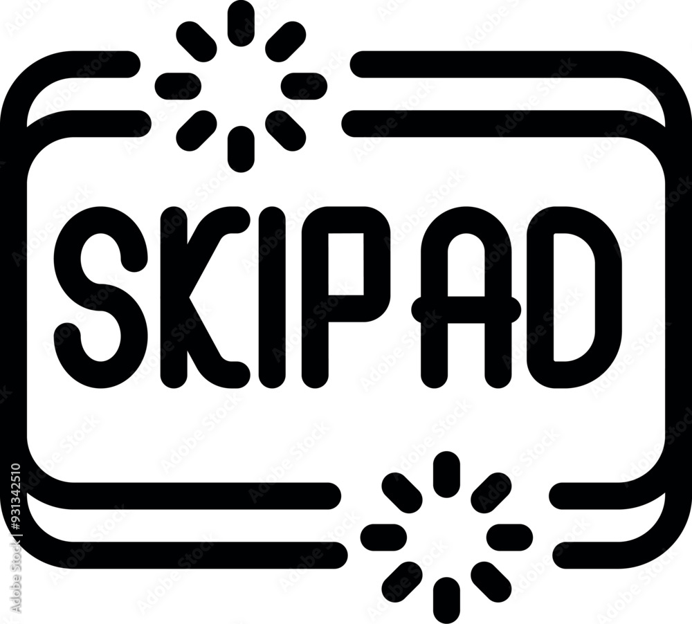 Poster skip ad button with loading symbol indicating the ability to bypass advertising and access desired i