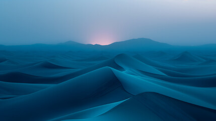 Desert Dunes at Blue Hour: Low Light, Fading Sand Dunes, Expansive Horizon