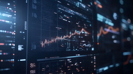 Obraz premium AI-powered automated financial trading system executing high-frequency trades, leveraging advanced algorithms, real-time market data analysis, and intelligent decision-making to optimize investment st