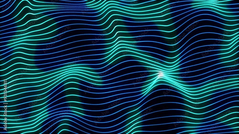 Poster abstract digital particle dots wave background. futuristic moving dots, hi-tech and big data visuali
