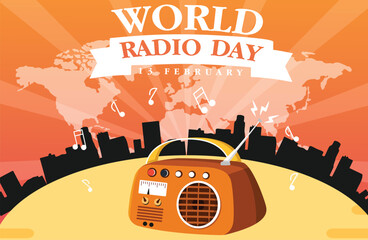 Celebrate World Radio Day with this vibrant vector design template! Perfect for posters, banners, and social media posts. Fully editable, featuring a modern style ideal for radio events or promotions.