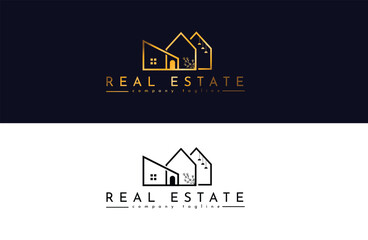 Naklejka premium real estate company logo design. 