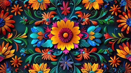 Brightly colored floral decorations celebrate Mexican holidays and vibrant fiestas
