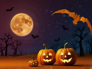 Fototapeta premium halloween background with pumpkin