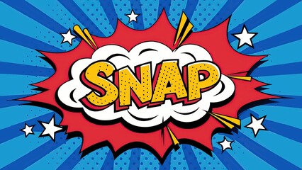 Fototapeta premium Colorful comic book style explosion with the word snap
