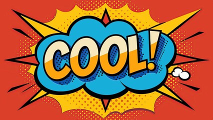 Fototapeta premium Retro comic book style background with cool text burst effect