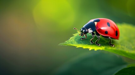 ladybug on leaf. 