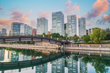 Obraz premium Urban Architecture and Scenery of Tonghui River in Beijing, the Capital of China