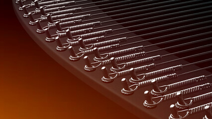 piano strings in a silver color and sun rays for musical © nit_sin