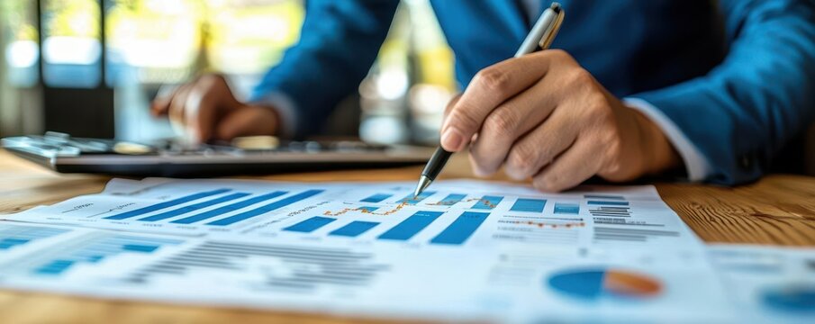 Financial advisor presenting a diversified portfolio with digital graphics, wealth management, future planning