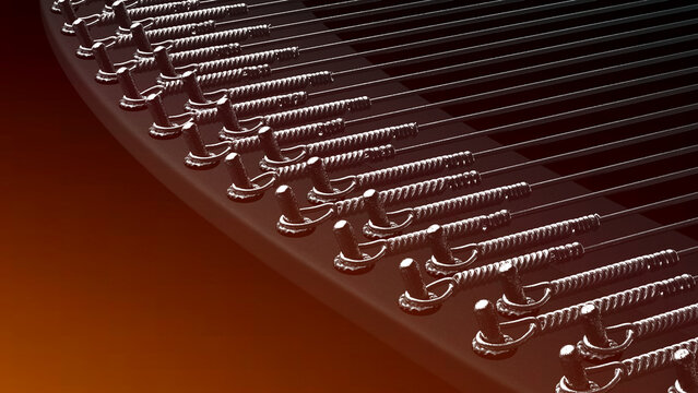 piano strings in a silver color and sun rays for musical