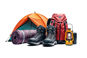 A collection of Mountaineering Trekking outdoor adventure gear and other accessories