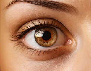 Fototapeta premium Close up eye portrait pupil. Ai generated image.