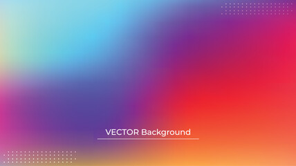 Smooth and blurry colorful gradient mesh background. Modern bright rainbow colors. Easy editable soft colored vector banner template. Premium quality