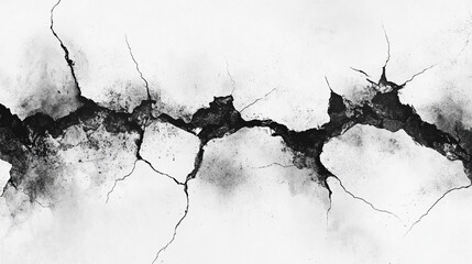 Fototapeta premium Black and_white grunge cracked texture.