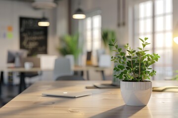 Modern office interior, defocused background