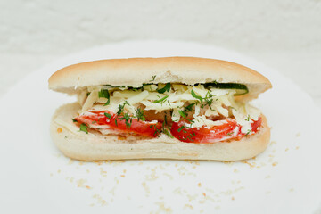 sandwich with cheese and vegetables