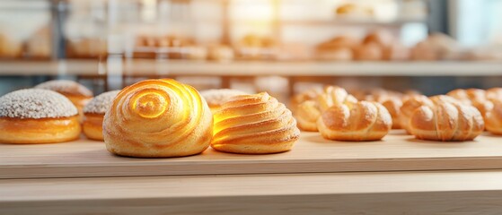 A 3D bakery shop window with glowing pastries, representing the allure of fresh baked goods