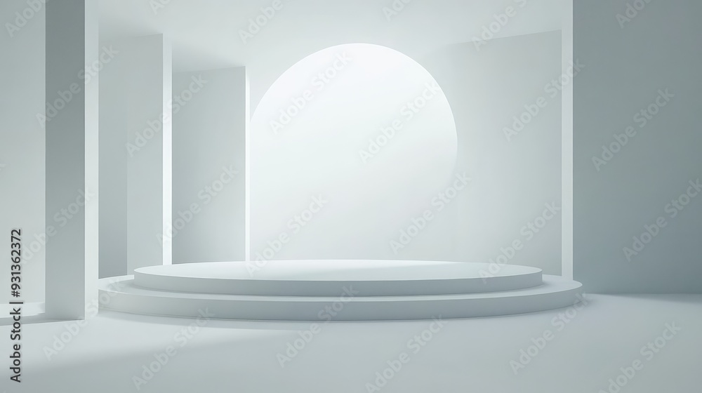 Fototapete A clean, white ad with a striking central image and minimal text, illustrating the effectiveness of white space in advertising.