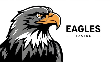 Obraz premium The vector illustration of the classic Eagle logo serves as a Mascot Illustration for E-Sport and Sports Teams.