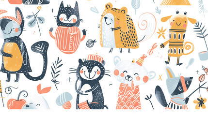 Colorful Spot Illustrations for Kids App Design