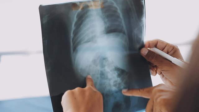 Young woman visiting radiologist for x-ray exam