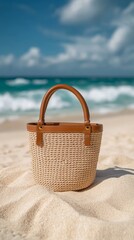Straw Bag on the Beach.
